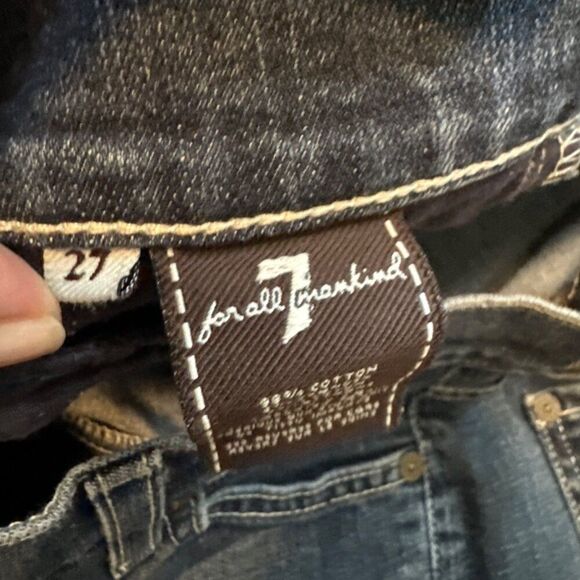 7 For All Mankind Crop Josefina Skinny Boyfriend Jeans Size 27 Made In USA - Picture 3 of 5